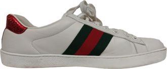 Gucci Pre-owned Mens Ace Bee Low-Top Sneakers in White Leather - Size UK 8