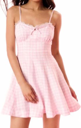 LoveShackFancy Shai Gingham Mini Dress In Pink