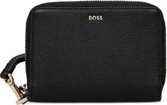 BOSS Leren portemonnee - Zwart