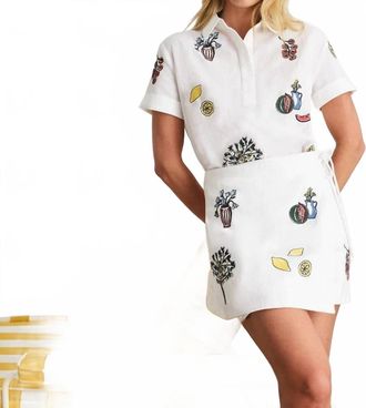 Tanya Taylor Agnes Mini Skirt In Optic White