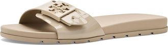 Tory Burch Mellow Buckle Slides Womens Sandals Stone Gray/Stone Gray : 11 M, Synthetic