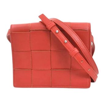 Bottega Veneta Pre-owned Vintage Leren Schoudertas - Dames - Pre-owned - Rood - Maat: ONE Size Leer