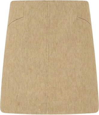 Alberta Ferretti Rokken, Dames, Beige, S, Linnen, Rechte klassieke minirok