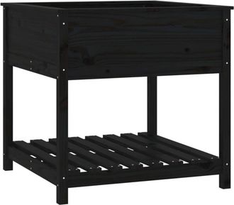 vidaXL Vidaxl - Planter with Shelf Black 82.5x82.5x81 cm Solid Wood Pine