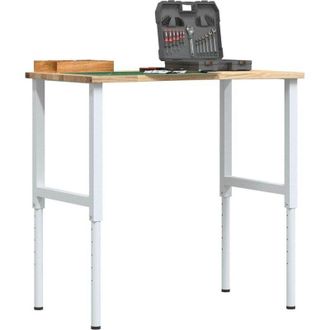 vidaXL Vidaxl - Banco De Trabajo Madera Maciza De Roble 100x60x(71,5-98) Cm