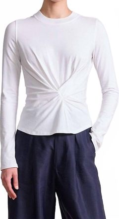 Apiece Apart Long Sleeve Volta Top In Cream