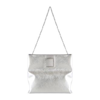 Roger Vivier Shoulder Bags, female, Gray, Size: ONE SIZE Trompette Clutch