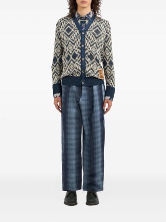 Pierre-Louis Mascia Tricot geometric-pattern cardigan - unisex - Acetate/Polyamide/Modacrylic - S - Blue