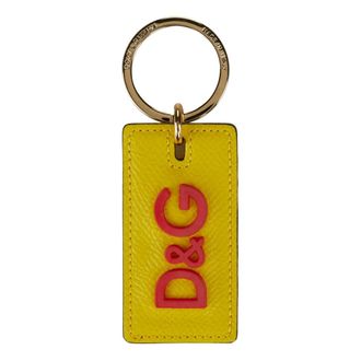 Dolce & Gabbana Rechthoekige Sleutelhanger - unisex - Accessoires - Geel - Maat: ONE Size