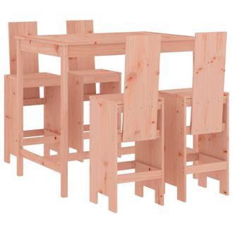 Berkfield Home 5 Piece Garden Bar Set Solid Wood Douglas in Brown