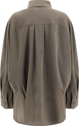 Jacquemus Womens Citta Virgin Wool Shirt Grey Cotton
