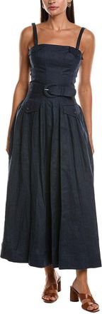 Nicholas Shelby Belted Utility Linen Midi Dress