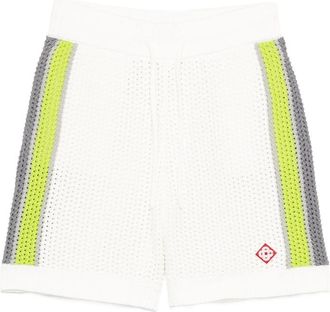 Casablanca Striped Crochet Shorts