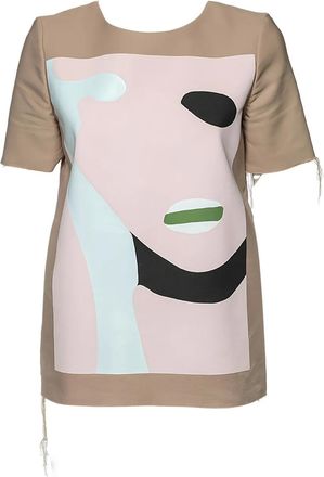 Marni abstract-print short-sleeve top - Neutrals