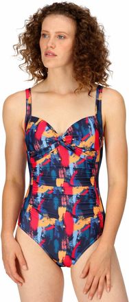 Regatta Womens Sakari Tummy Control Swimming Costume - Navy Brush - 12