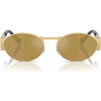 Versace 56mm Oval Sunglasses in Gold /Brown Mirror Gold at Nordstrom