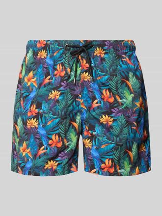 Mc Neal Badehose im Allover-Look in Blau, Gr&ouml;&szlig;e XXL