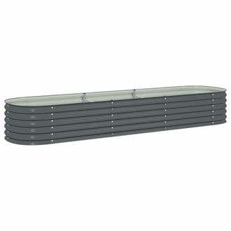 vidaXL Arriate De Acero Galvanizado Gris 320x80x44 Cm Vidaxl