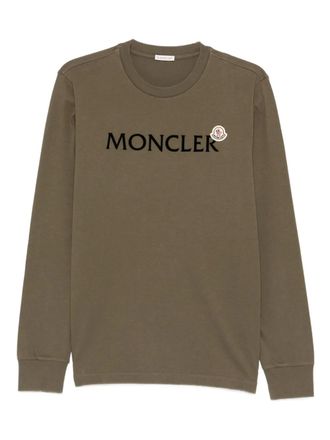 Moncler long-sleeve cotton jersey T-shirt - Brown
