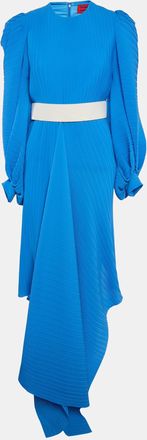 Solace London Blue Belted Asymmetric Tilde Maxi Dress