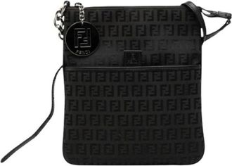 Fendi Pre-owned Cross Body Bags, female, Black, Size: ONE SIZE Pre-owned Canvas Crossbody Bag