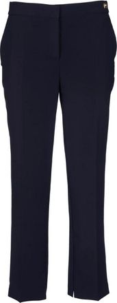 Elisabetta Franchi Zwarte broek - Dames - Straight fit broeken - Zwart - L - Polyester - Broeken