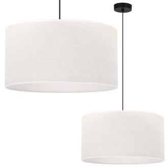 OEM L&aacute;mpara Colgante Yute Negro 1 Pantalla Plana Blanca 45cm E27