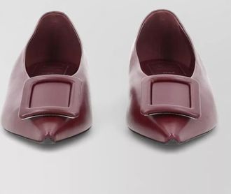Roger Vivier leather pointed-toe ballerina flats