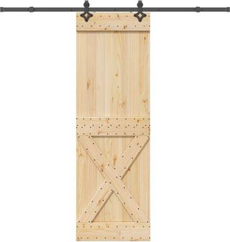 vidaXL Vidaxl - Puerta Corredera Con Herrajes Madera Maciza De Pino 70x210 Cm