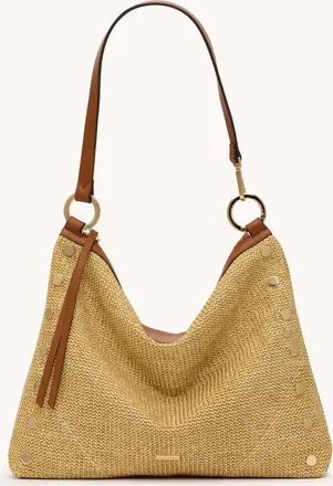 Hammitt Hammitt Kyle Cocoa Raffia Gold Lrg