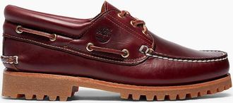 Timberland Mens Authentic 3-Eye Lug Handsewn Boat Shoe Burgundy - Red - Size: 11