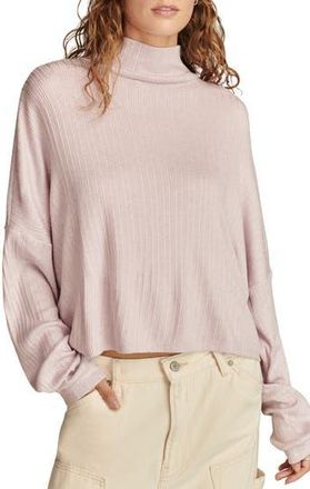 Lucky Brand Cloud Mock Neck Rib Top in Pink at Nordstrom Rack, Size Xx-Large