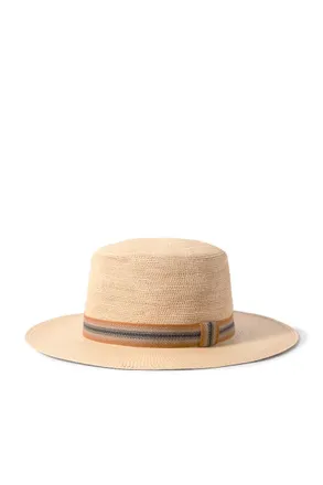 Loro Piana Naoki Webbing-Trimmed Straw Hat