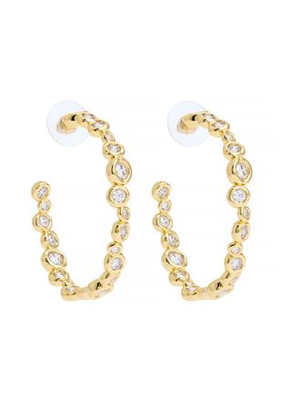 Alexis Bittar Alexis Bittar Asterales Crystal-embellished 14kt Gold-plated Hoop Earrings - One Size