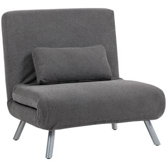 HOMCOM Sof&aacute; cama individual 80x75x83 cm negro