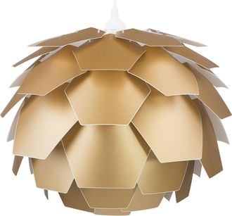 Beliani L&aacute;mpara De Techo Moderna Con Dise&ntilde;o Floral Pantalla Geom&eacute;trica Dorada Peque&ntilde;a Segre