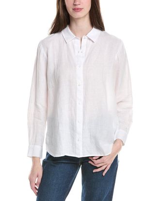 Eileen Fisher Eileen Fisher Petite Classic Collar Linen Long Shirt