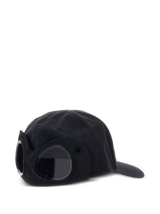 C.P. Company Mens Goggle Hat Chrome-R Black Polyamide