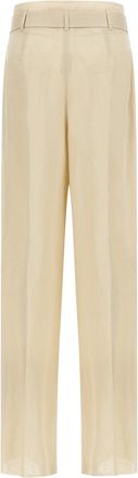 Max Mara Womens Beige Linen Casual Pants