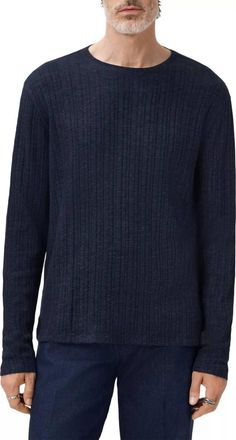 John Varvatos Fern Crew Neck Sweater In Navy