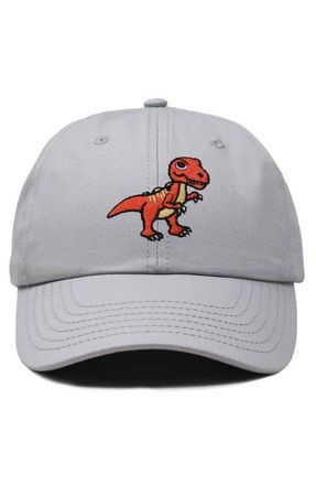 Dalix T-Rex Embroidered Casual Cap in Gray at Nordstrom