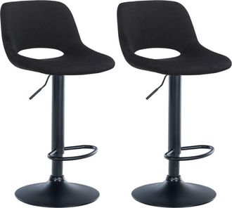 Clp Clp - Set De 2 Taburetes De Bar Camden En Terciopelo Negro Metal Negro Mate