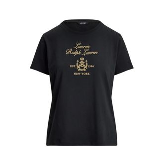 Ralph Lauren Gebreid T-shirt - Dames - Tops - Zwart - Maat: S Katoen