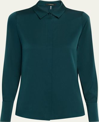 Kobi Halperin Larissa Split-Cuff Button-Down Blouse