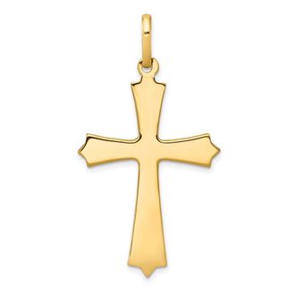 Diamond2Deal 14k Yellow Gold Polished Cross Pendant