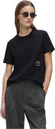 Karl Lagerfeld Katoenen T-shirt met logo-accenten - Dames - Tops - Zwart - Maat: M Katoen