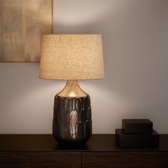 AM.PM Tafellamp, keramiek en linnen, Synn