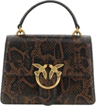 Pinko Love One Top Handle Mini Light - Dames - Mini tas - Bruin - ONE Size - Katoen - Tassen