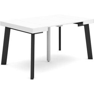 Skraut Home Skraut Home - Mesa Consola Extensible, Mesa Comedor Plegable, 140, Para 6 Comensales, Patas De Madera, Estilo Moderno, Blanco