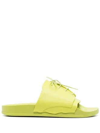 Maison Margiela lace-up pool slides - women - Polyurethane/Rubber/Fabric/Rubber - 36.5 - Green